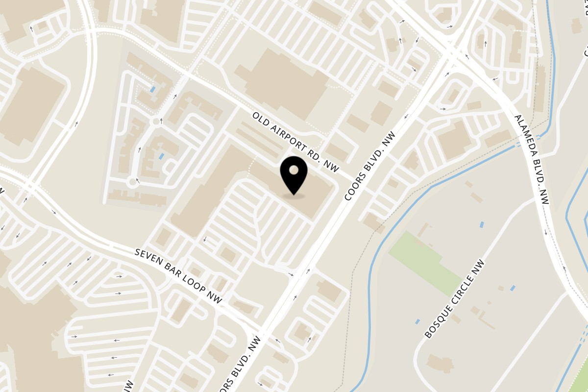 Map showing the location of Spring Rollin Cottonwood on 10131 Coors Blvd NW in Albuquerque